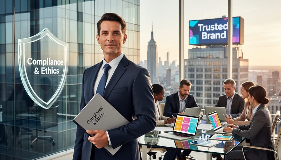 Confident business professional in modern office setting