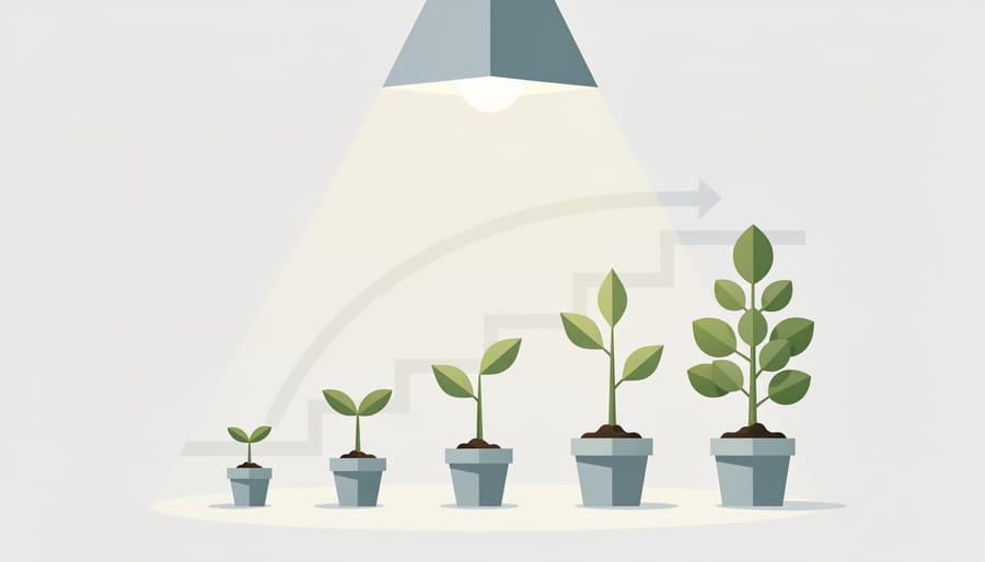 Sunlit green plants growing in soil symbolizing continuous learning and improvement
